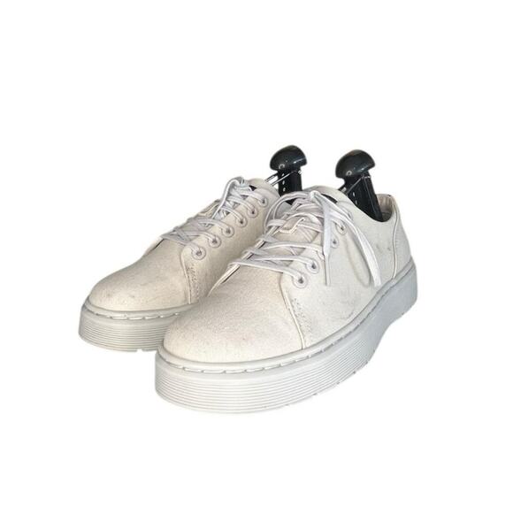 ***SOLD*** Dr. Martens Dante Canvas Low Top Oxfords M7 W8 Cream White Shoes - Picture 2 of 6